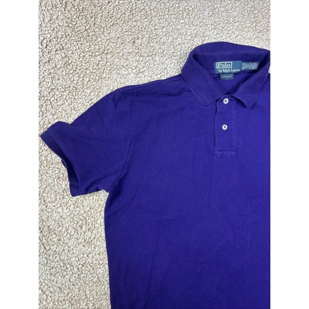 Polo By Ralph Lauren Polo Shirt Men's Size Medium Purple Custom Fit Gold Pony